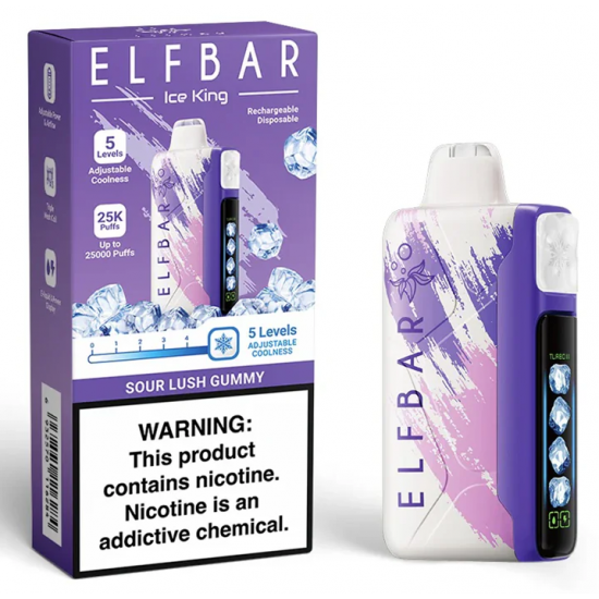 Elf Bar Ice King 25,000 - Sour Lush Gummy Elf Bar Ice King 25,000 - Sour Lush Gummy