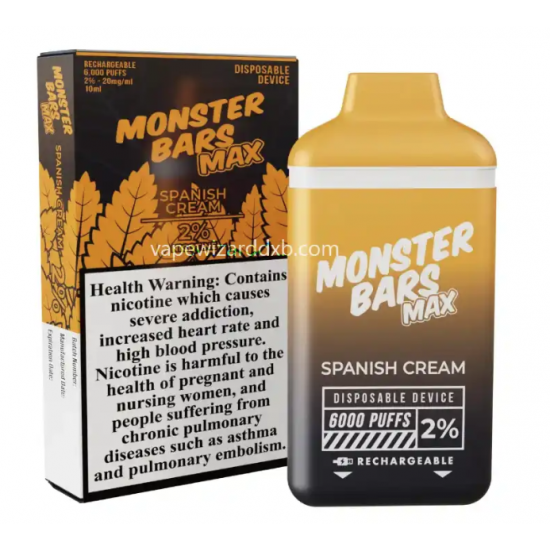 Monster Bar 6000P - Spanish Cream Tobacco 2%
