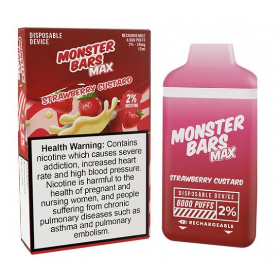 Monster Bar 6000P - Strawberry Custard 2% Monster Bar 6000P - Strawberry Custard 2%