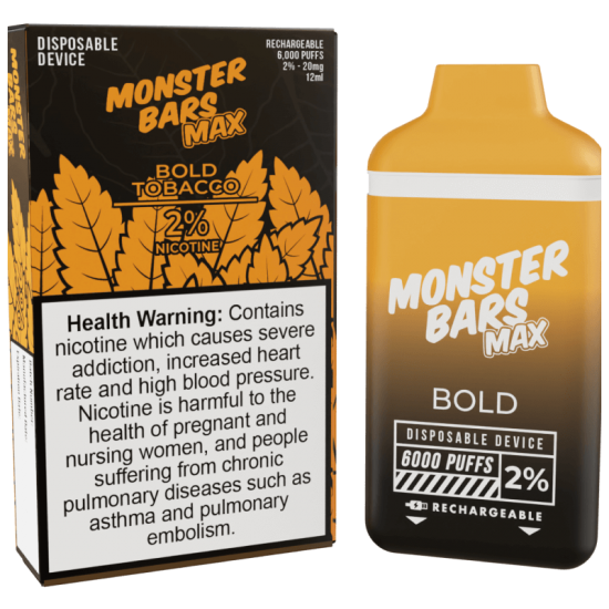 Monster Bar 6000P - Bold Tobacco (Vanilla Hazelnut) 2% Monster Bar 6000P - Bold Tobacco (Vanilla Hazelnut) 2%