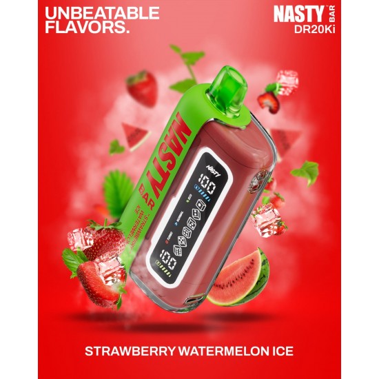 Nasty Bar 20,000 puff (50mg) - Straw Watermelon Ice
