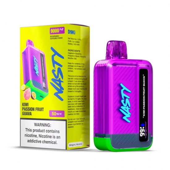 Nasty Bar 9,000 puff (50mg) - Kiwi Passionfruit Guava Nasty Bar 9,000 puff (50mg) - Kiwi Passionfruit Guava