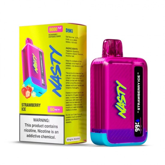 Nasty Bar 9,000 puff (50mg) - Strawberry Ice Nasty Bar 9,000 puff (50mg) - Strawberry Ice