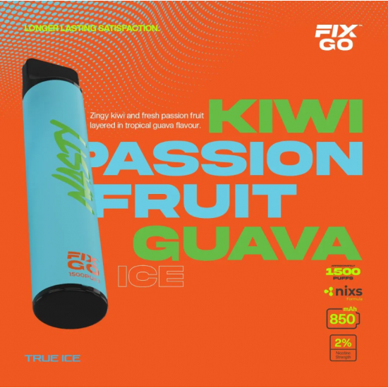 Nasty Fix Go 1500P - Kiwi Passionfruit Guava 2%
