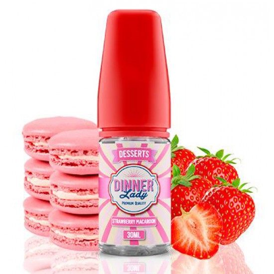 Dinner Lady Saltnic - Strawberry macaroon (30ML) 50mg